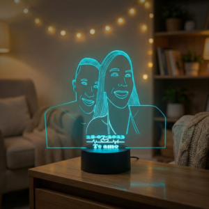 Lámpara Personalizada Parejas - Retrato y Fecha