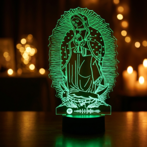 Lámpara Personalizada Religiosa - Virgen con Spotify