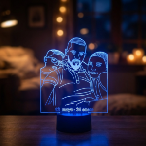 Lámpara Personalizada Familia - Retrato con Fechas