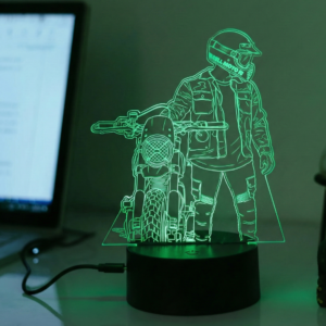 Lámpara Personalizada Motos - Retrato Motociclista